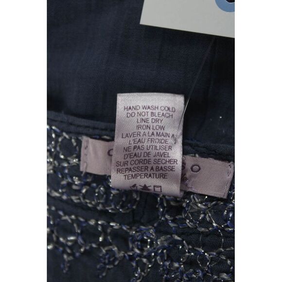 Calypso Saint Barth Womens Embroidered Tunic Blouse Blue  Cotton Size Medium - Picture 5 of 10